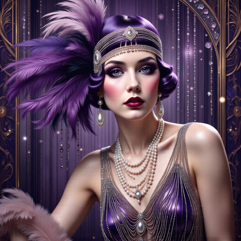 Flapper Girl In Purple