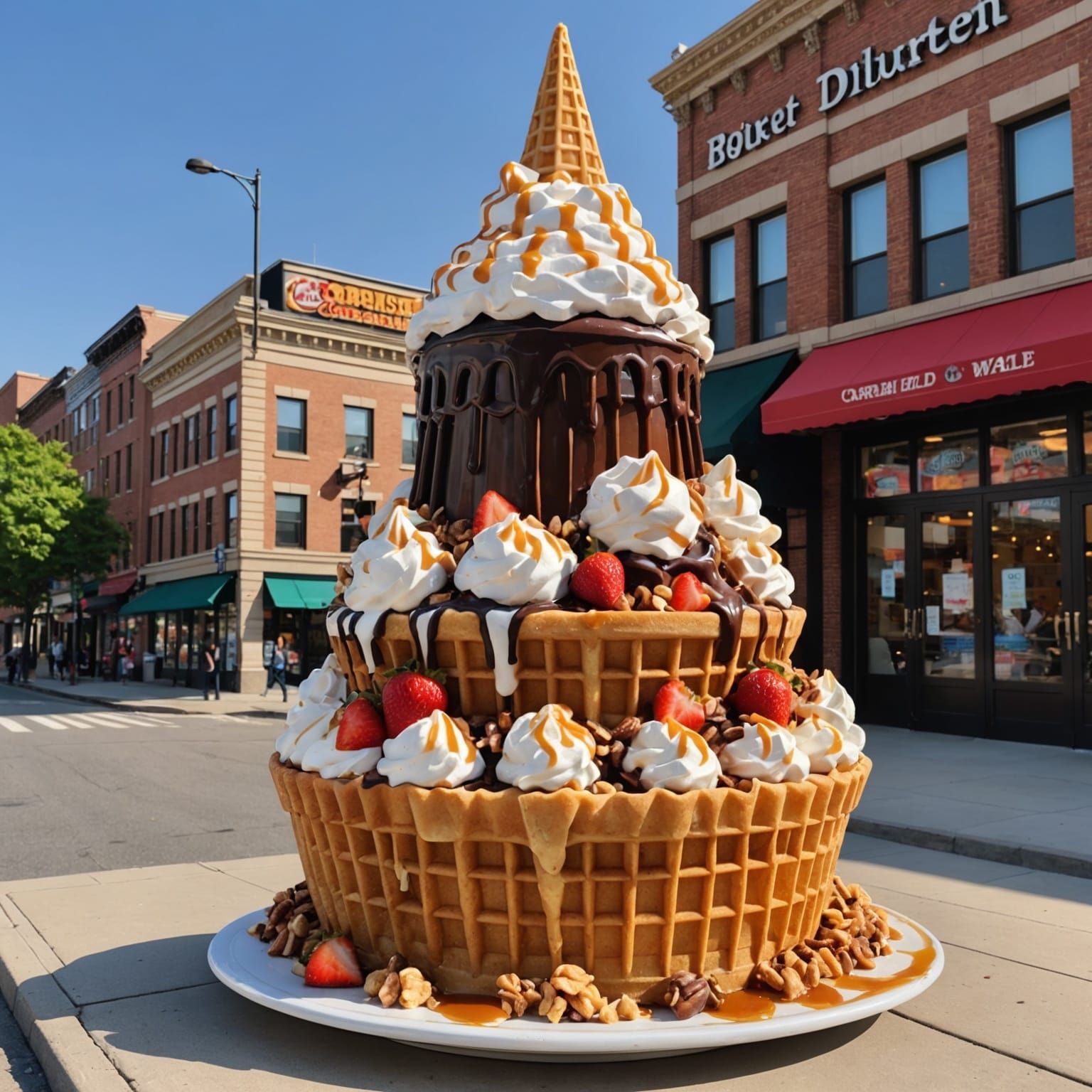 Realistic Sundae Building with Vibrant Colors
