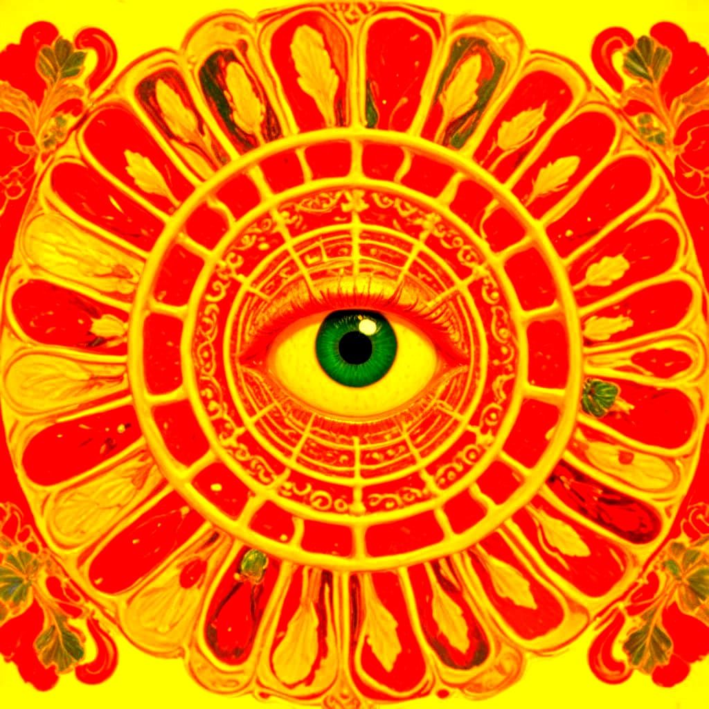 Ethereal Beauty in a Psychedelic Oil Painting