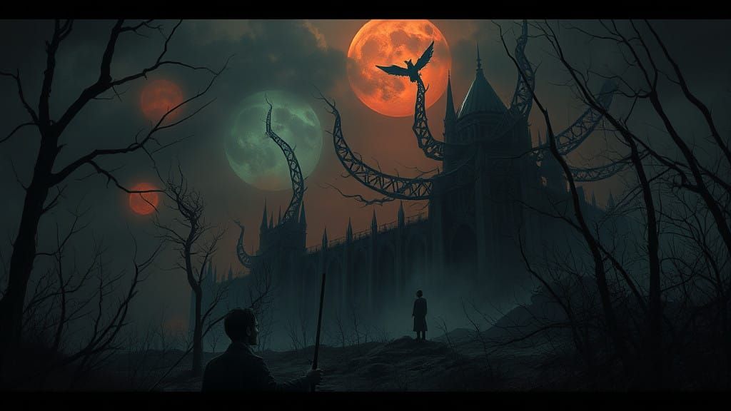 Dark Fantasy World in Haunting Digital Art Style