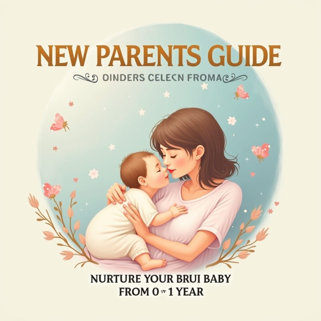New Parents Guide eBook Cover: Gentle Pastel Illustration