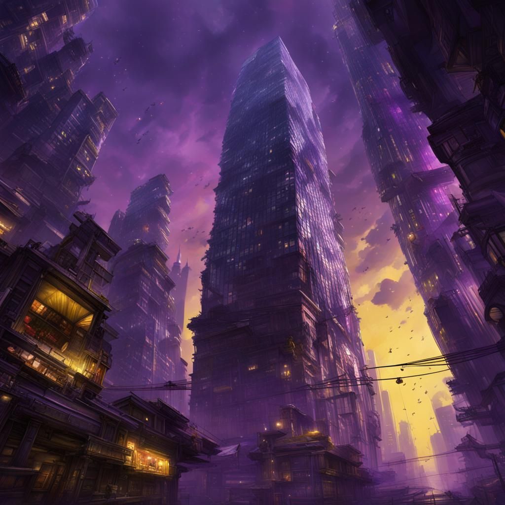 Creepy, Distorted Cityscape in Dark Fantasy Style
