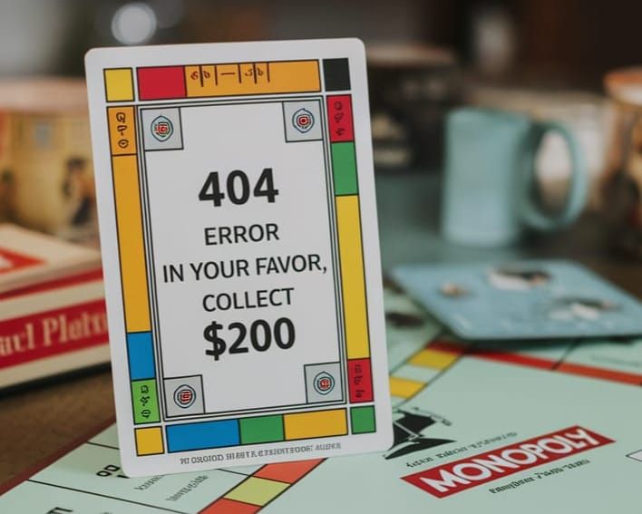 Vintage Monopoly Card in Cozy Board Game Setting