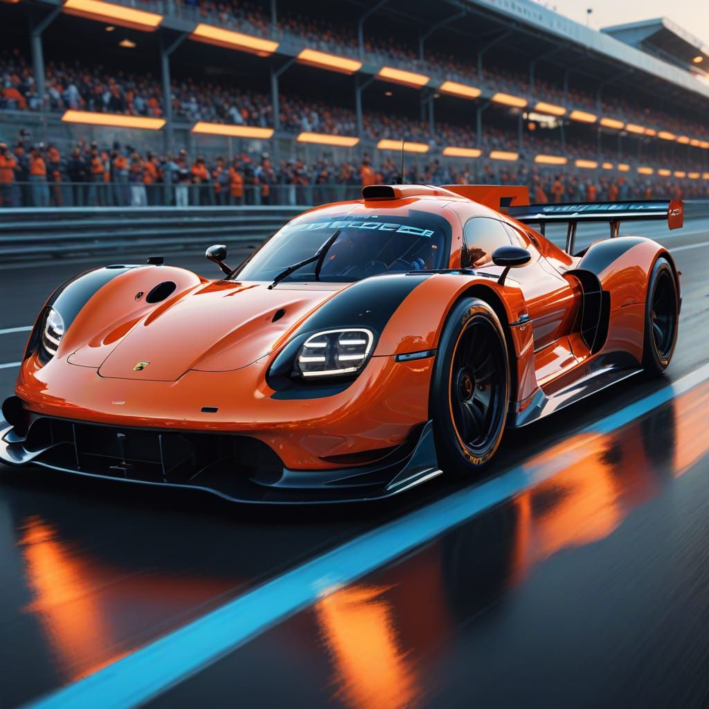 Porsche F1 Car Races on Futuristic Track