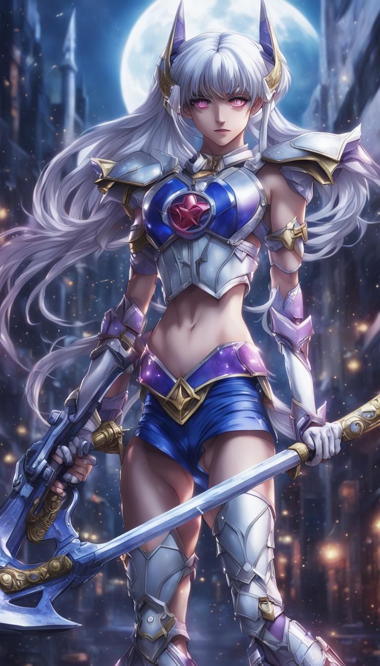 Anime Warrior Woman in Bikini Armor with Axe