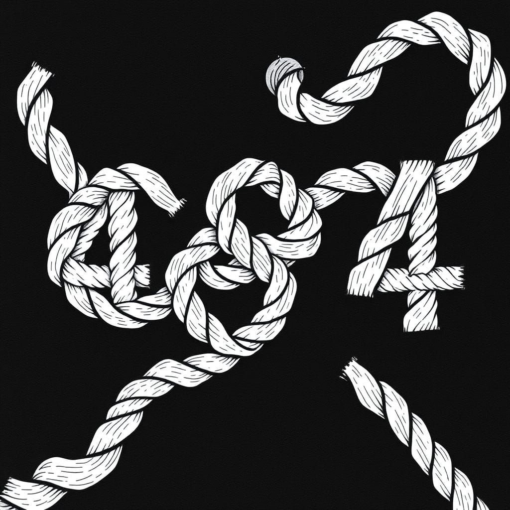 Surreal Rope Knot in Geometric Pattern