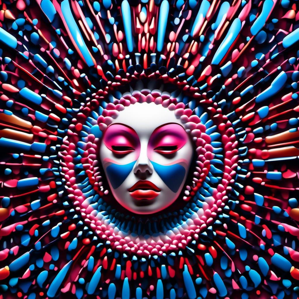 Surrealist New Year's Dreamscape in Colorful Ink Flow