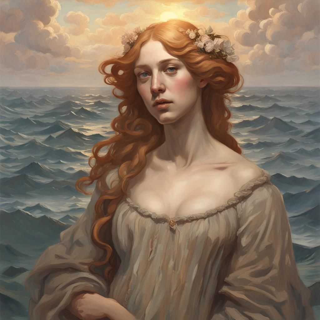 Venus Portrait in Art Nouveau Style