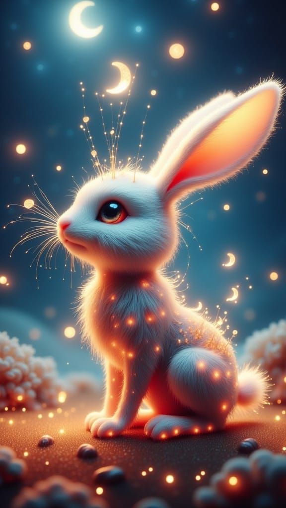 Animated Bunny in a Colorful Fantasy World
