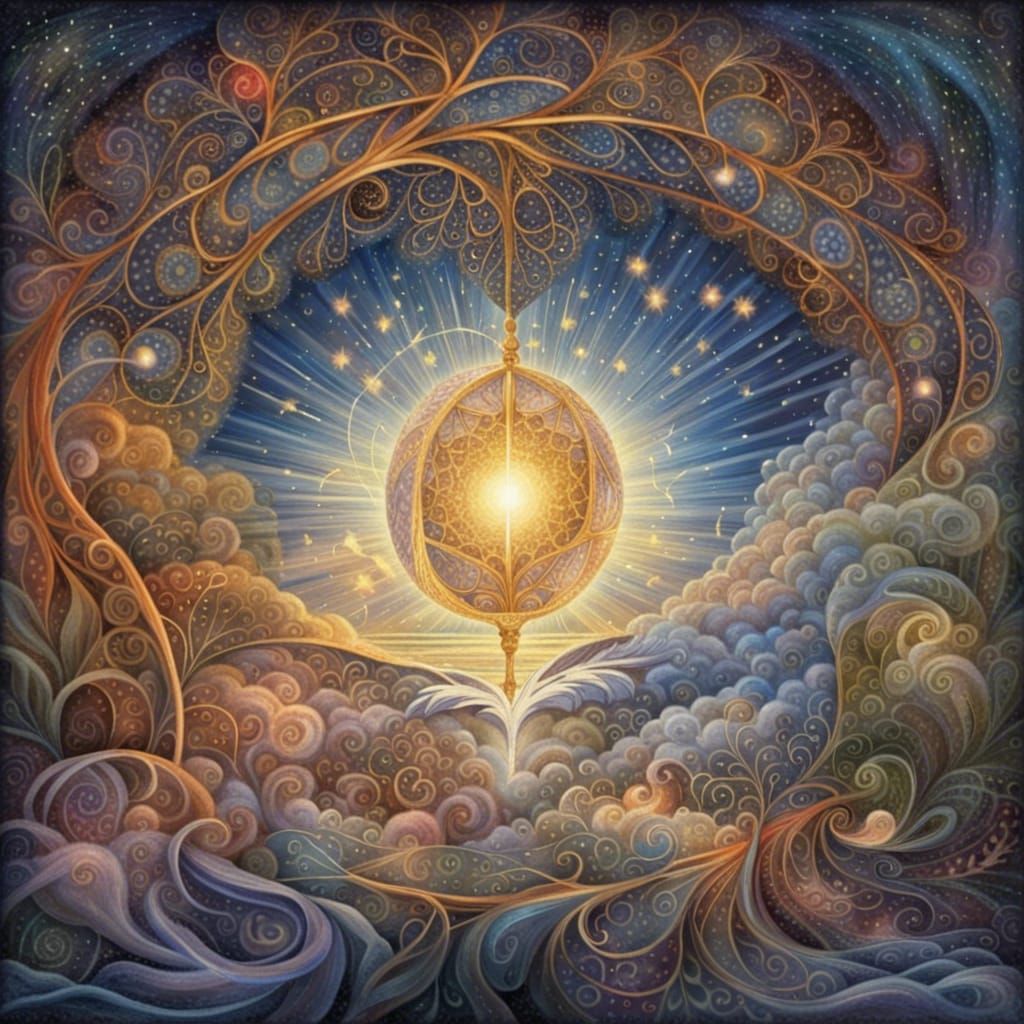 Dreamlike Scene of Light, Magic, and Truth