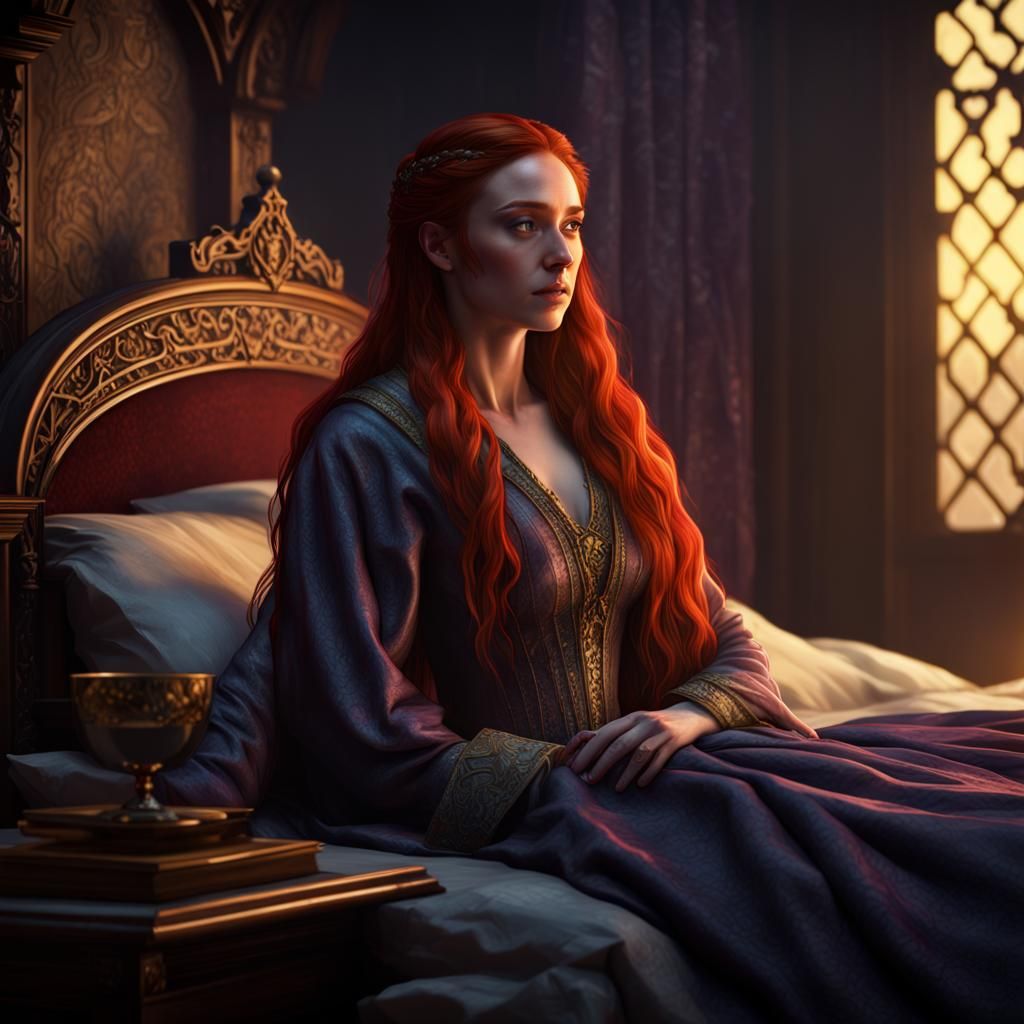 Sansa Stark Dream Portrait in Dark Fantasy Style