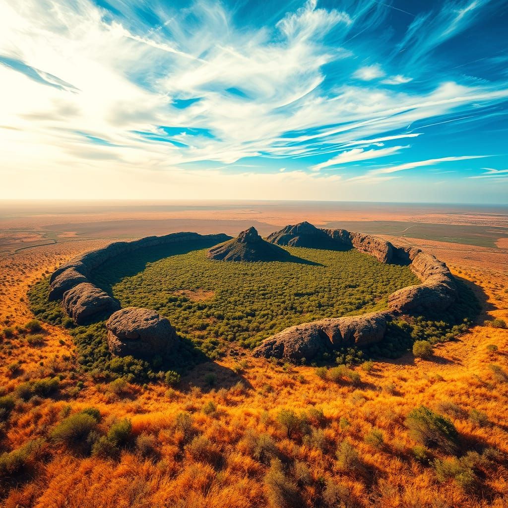 Surreal Pilanesberg Landscape with Vibrant Earth Tones