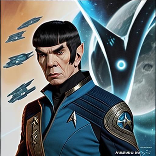 Spock, Star Trek movie poster, vulcan, andorian, klingon, highly detailed, best quality, realistic