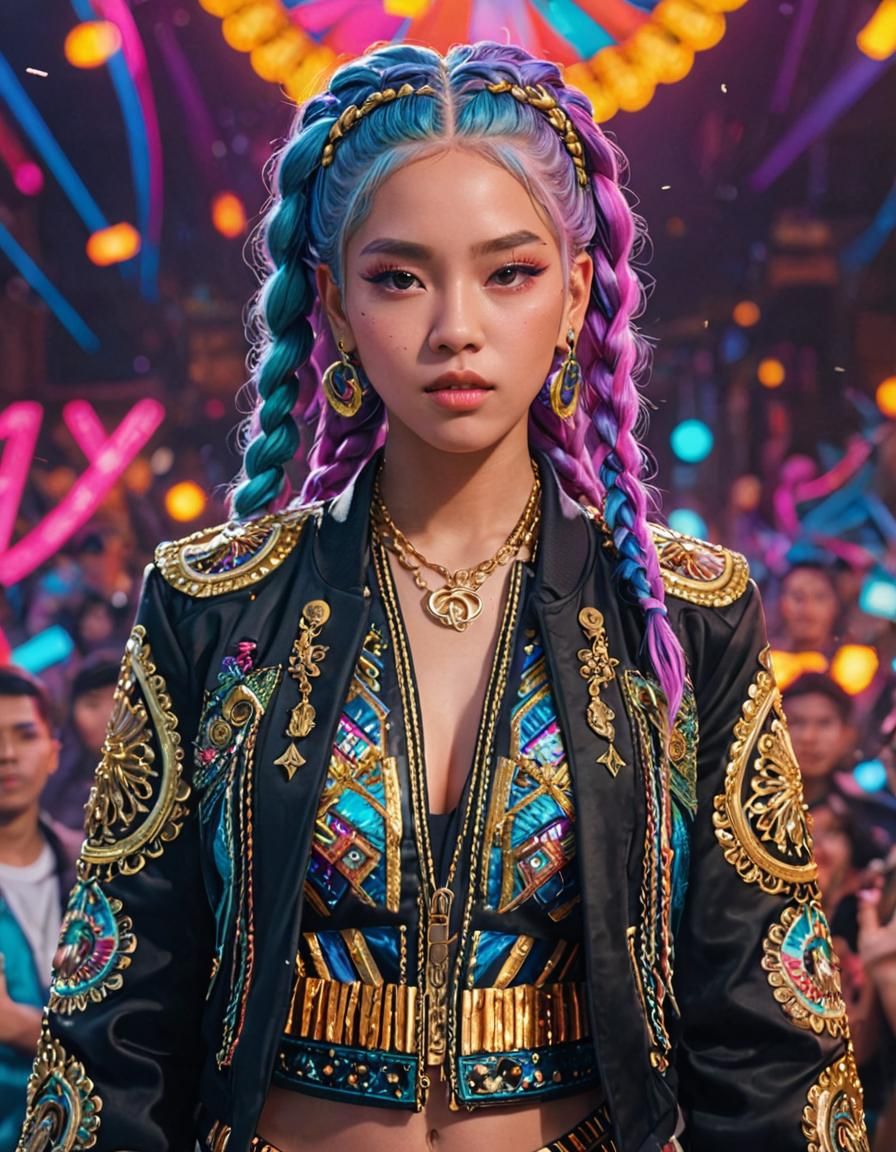 Animated Anime Rapper in Concert