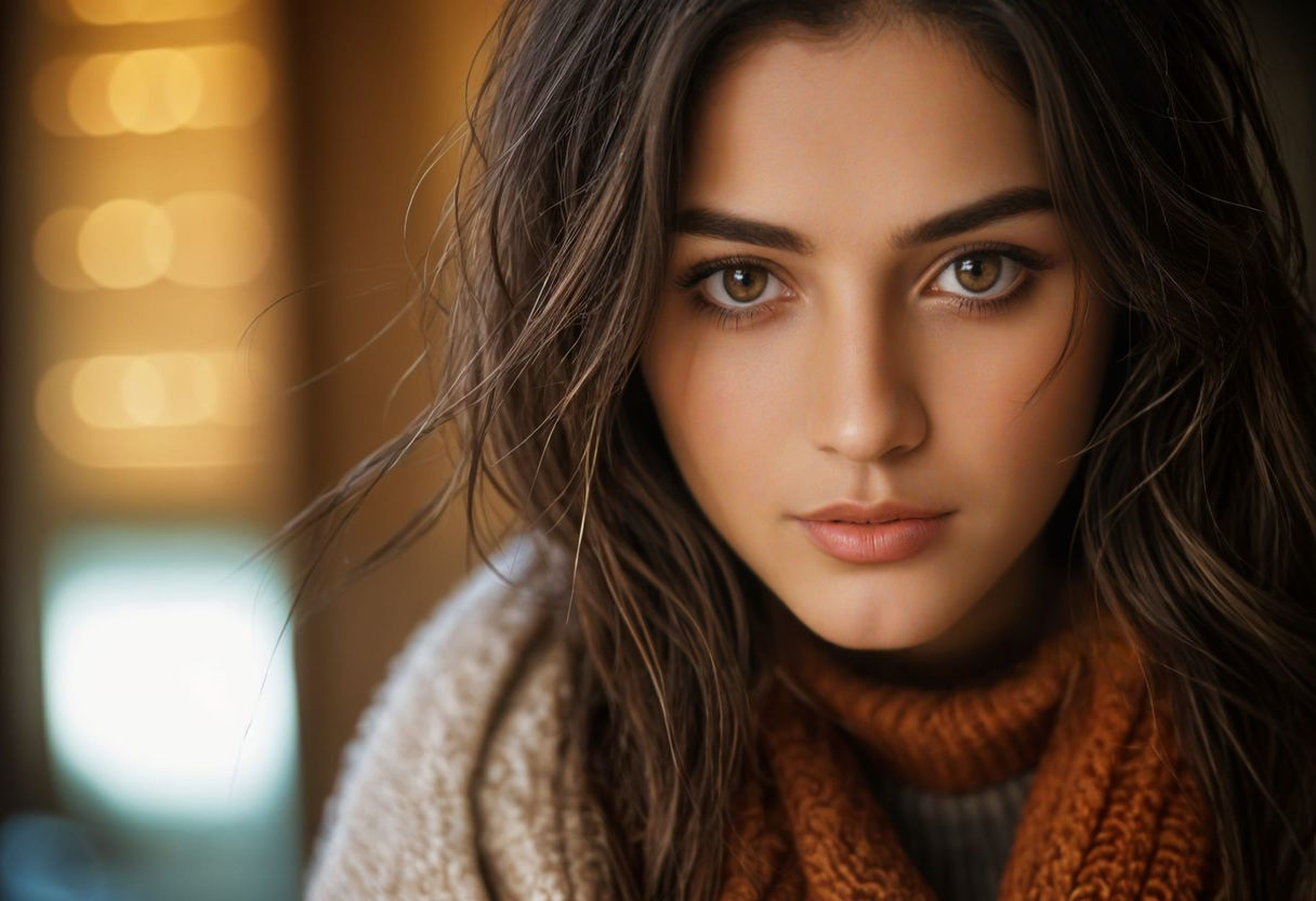 Ethereal Persian Beauty in Cinematic Film Still