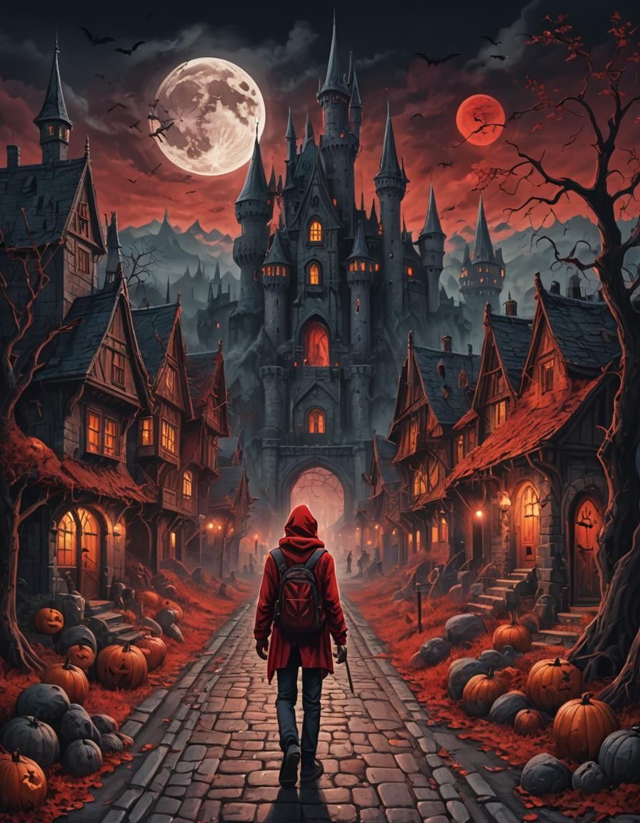 Halloween Castle in Red Dream World