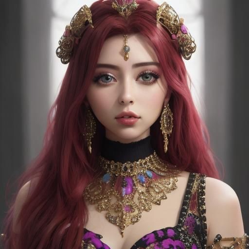 Hyperrealistic Portrait of Woman with Futuristic Jewelry