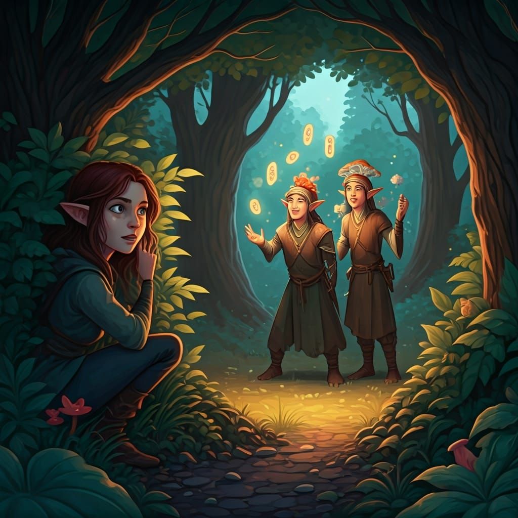 Ethereal Elves Drinking Game in Forest