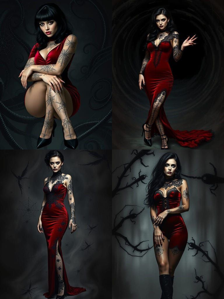 Gothic Goddess in Velvet and Shadows