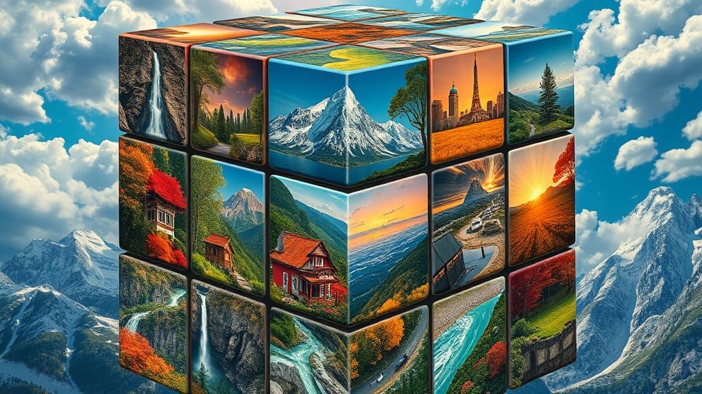 Surreal Landscapes on a Rubik's Cube