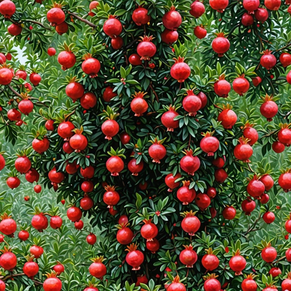 Vivid Pomegranate Plantation with Jewel-toned Colors