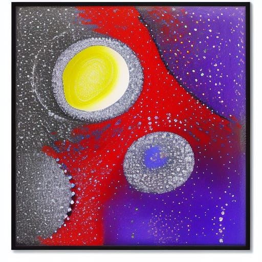 Abstract Pour Painting with Diamond Pattern