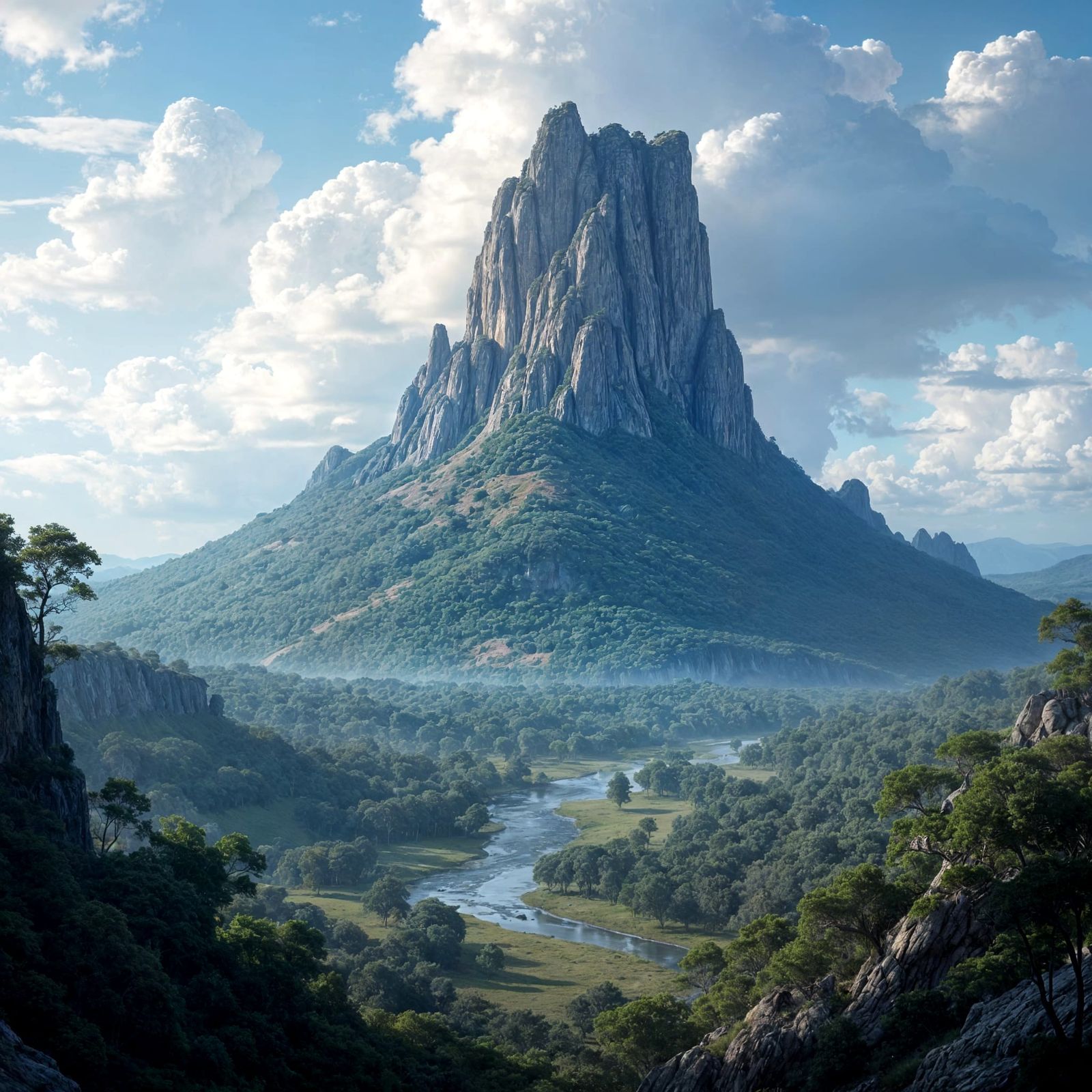 Prehistoric Plateau Dominated by Ancient Creatures