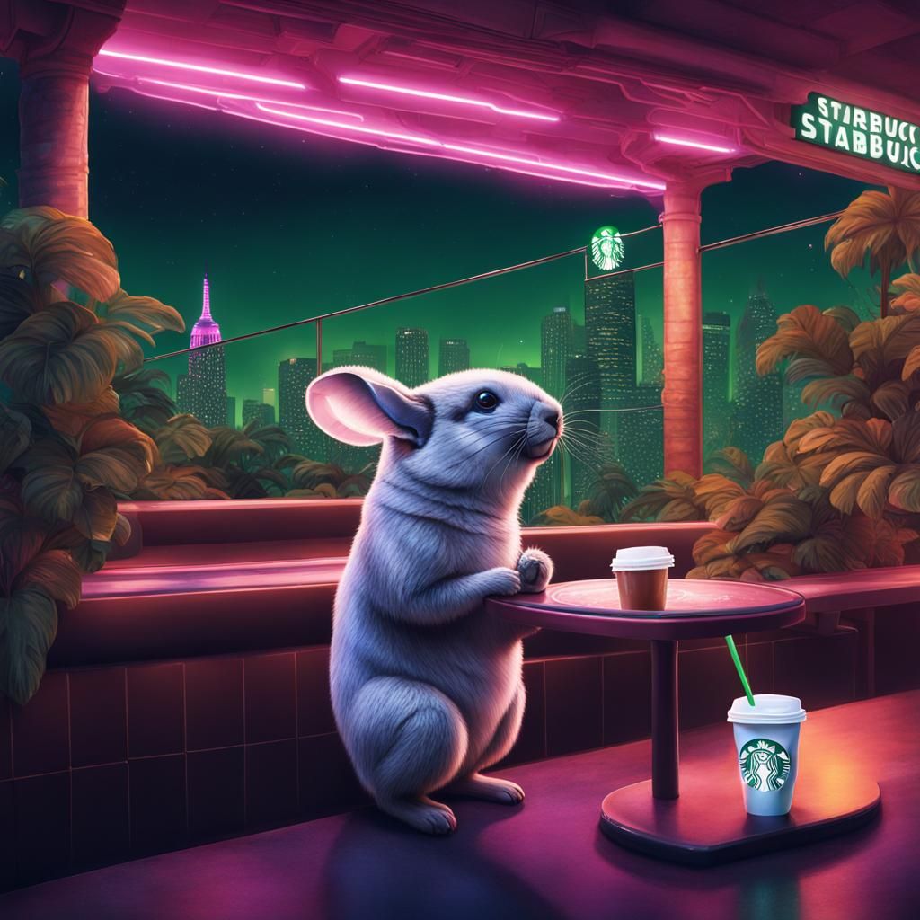 Neon Jungle Chinchilla at Starbucks
