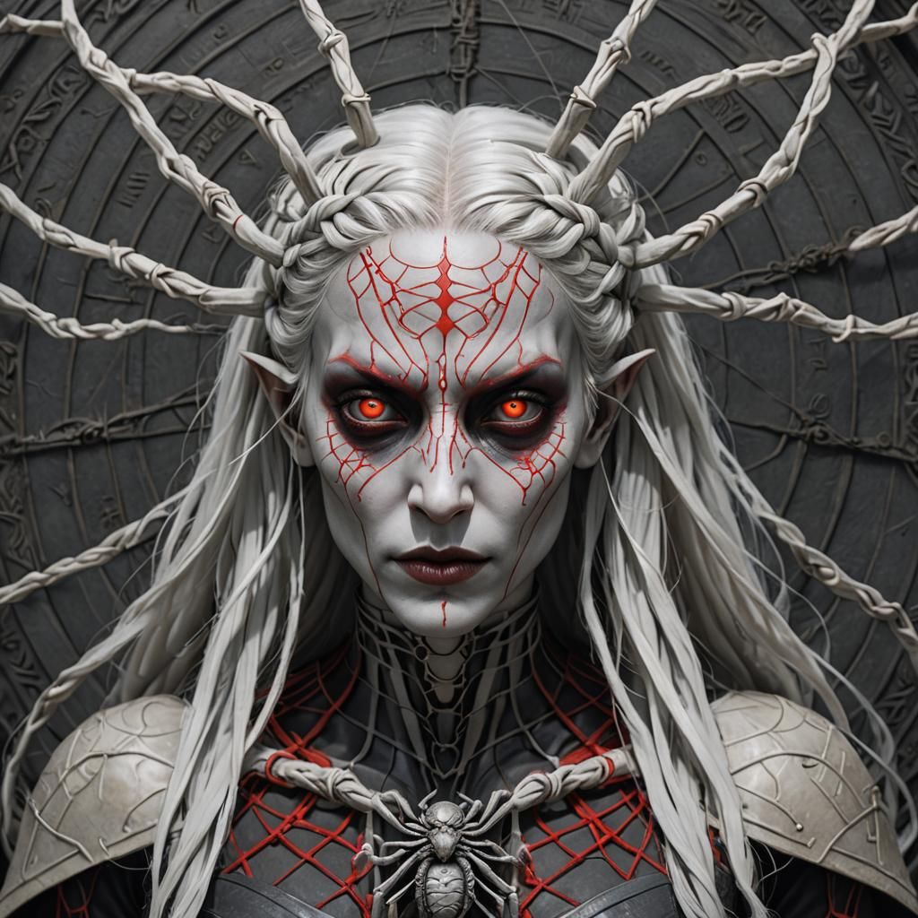 Drow Priestess of Lolth in Hyperreal 3D Anime