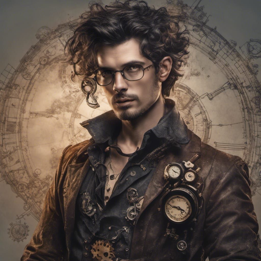 Steampunk Artificer in Hyperrealistic Digital Illustration