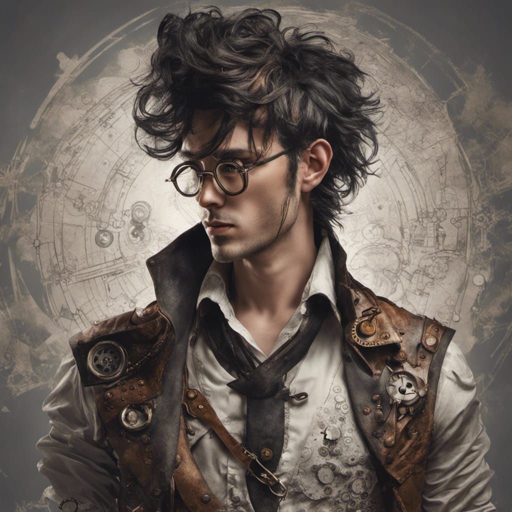 Steampunk Artificer in Hyper-Realistic Digital Illustration