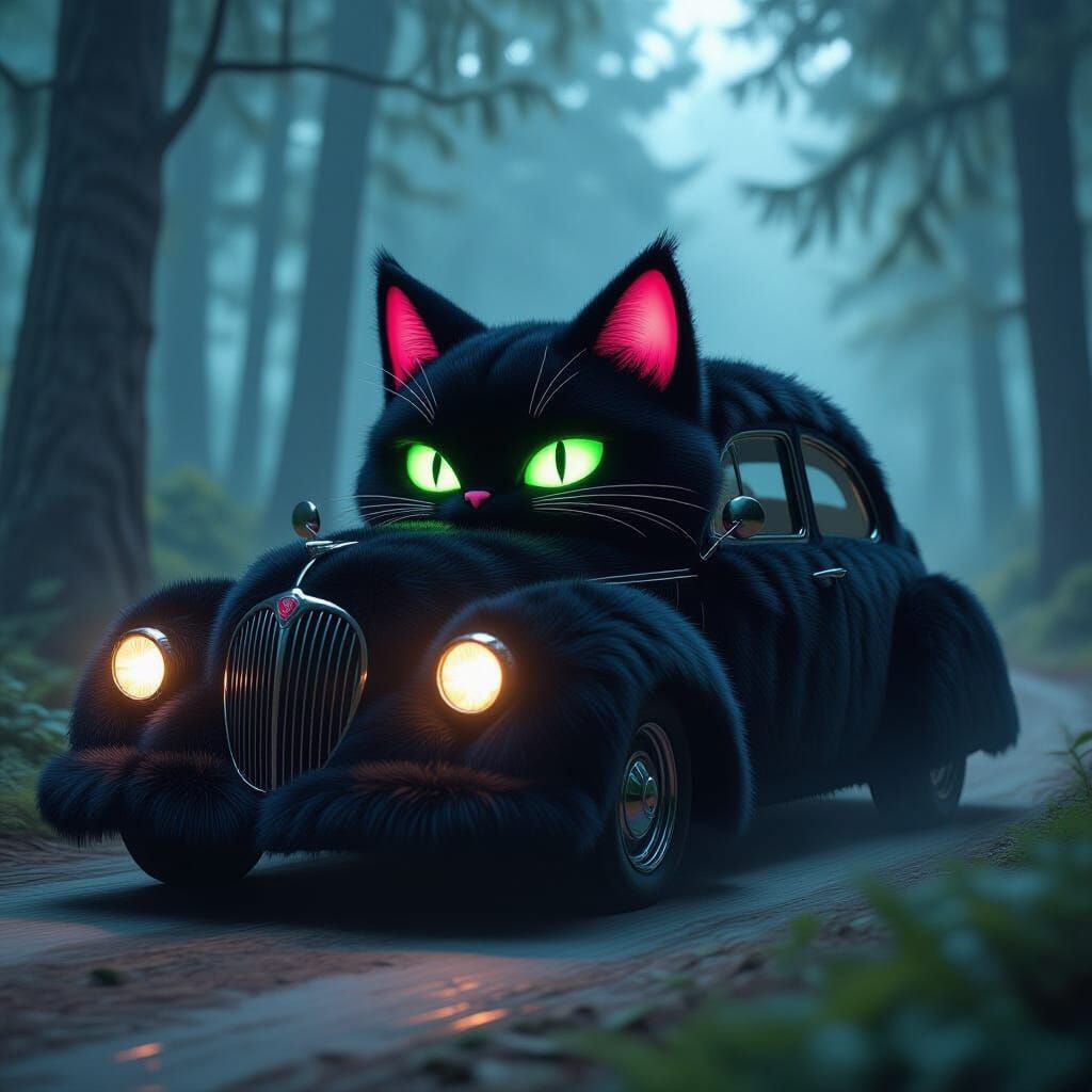 Magical Fur Car in Epic Cinematic Style
