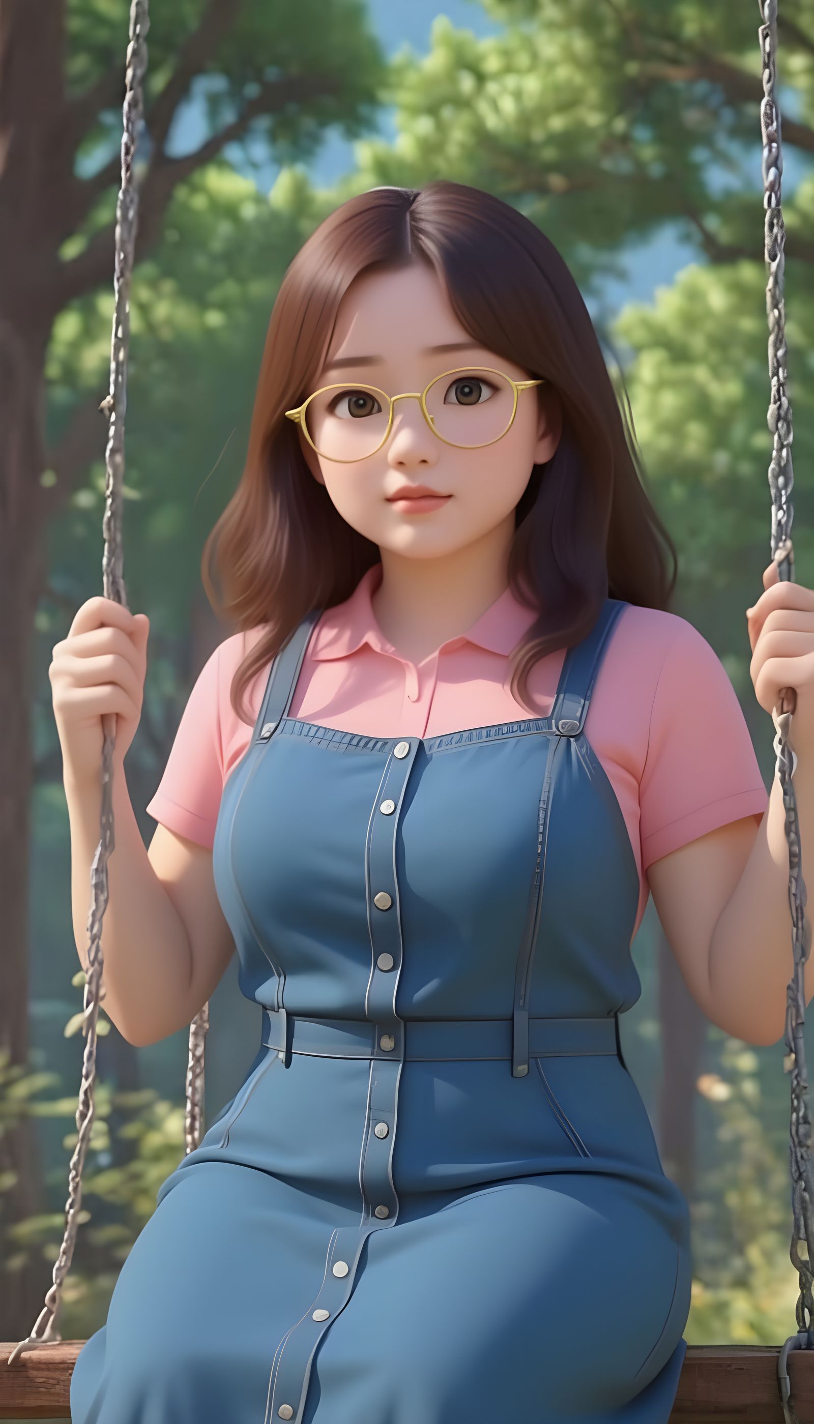 Marisa Lyra Richards, on a swing