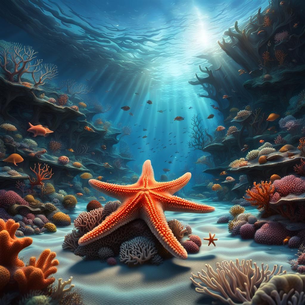 Magnificent Starfish Amidst Oceanic Majesty