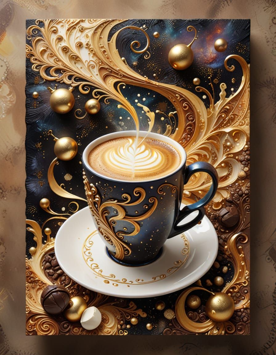 Sumptuous Chocolate Sculpture in Cosmic Dreamscape