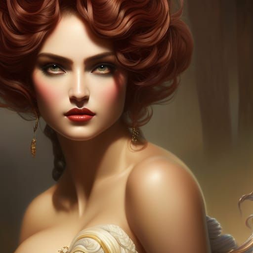 Sinister Beauty: Ethereal Fantasy Portrait in Oil