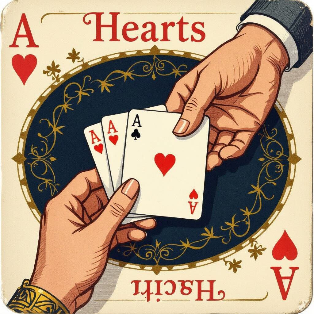 AI Art: A Person Playing the Card Game Hearts