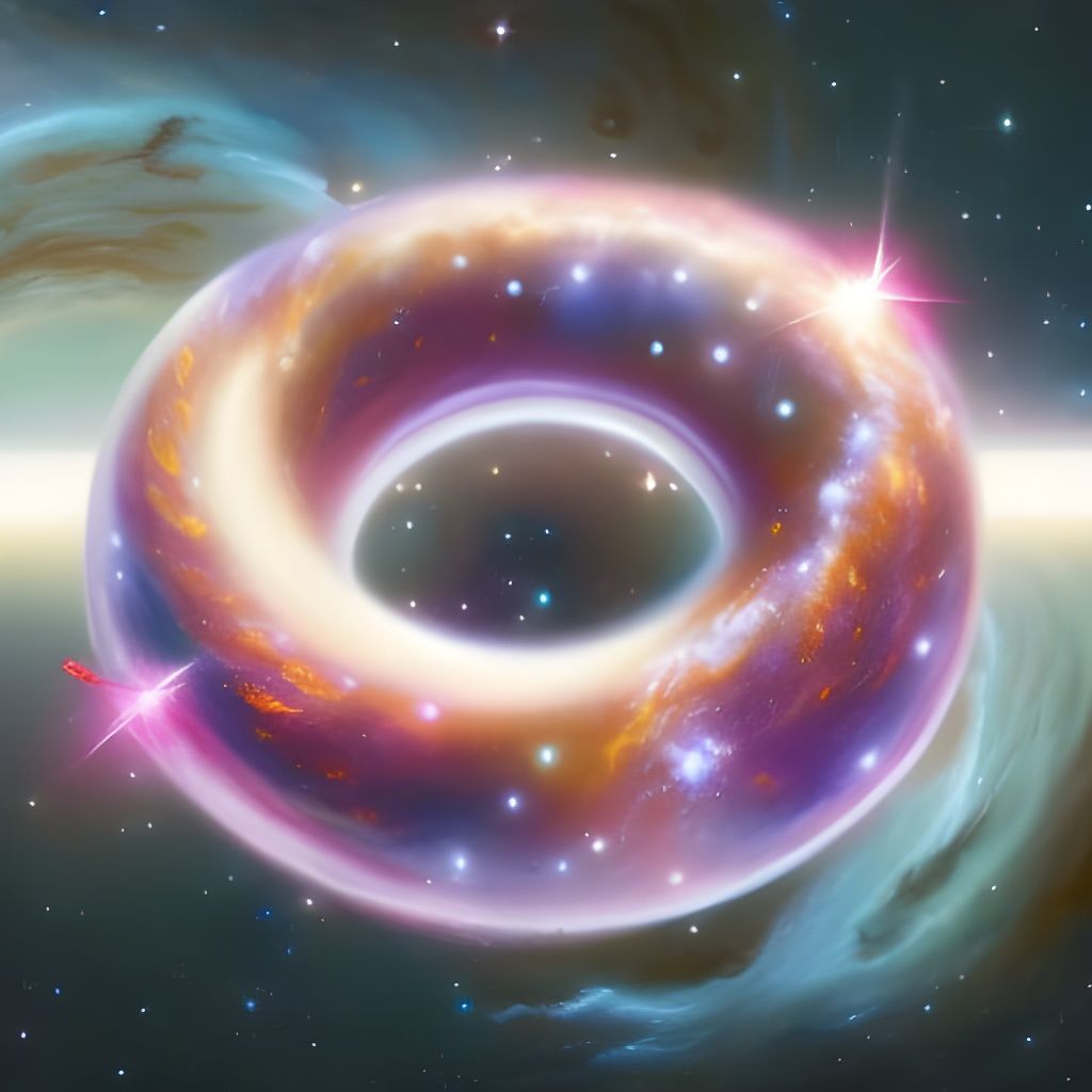 Luminous Donut Galaxy in Space: 8k 3D Rendering