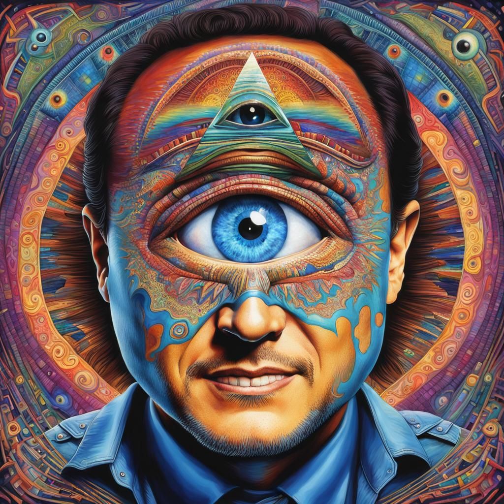 Surreal Third Eye Portrait: Psychedelic Visionary Art