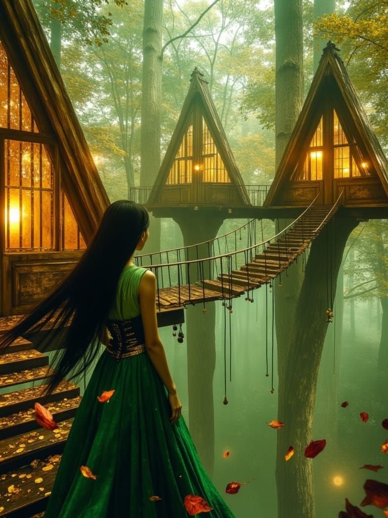 Faery in Elven Village, Hyper-Realistic 8k Image