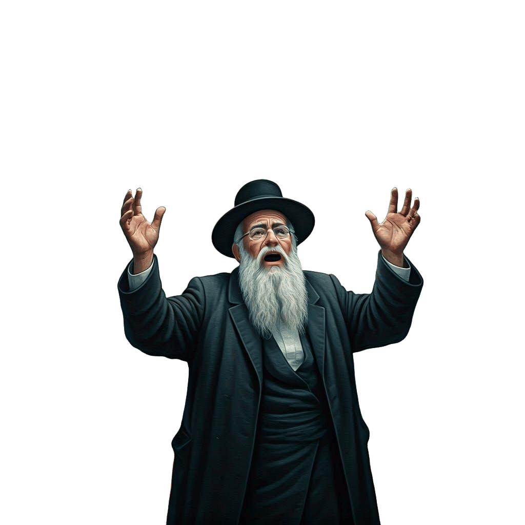 Sinister Forest Scene with Man in Traditional Clothing