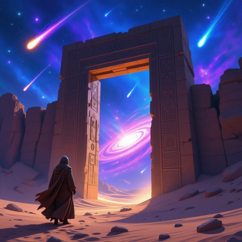 Cosmic Doorway: Galaxy Portal in the Desert