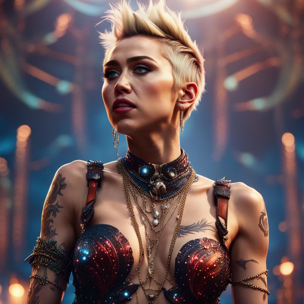 Miley Cyrus Performance: Detailed Fantasy Art
