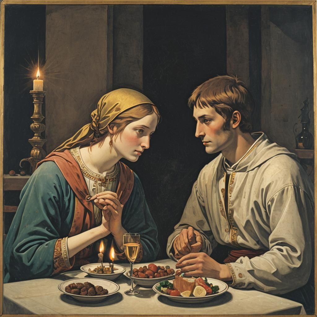 Romantic Candlelit Dinner in Giotto Style