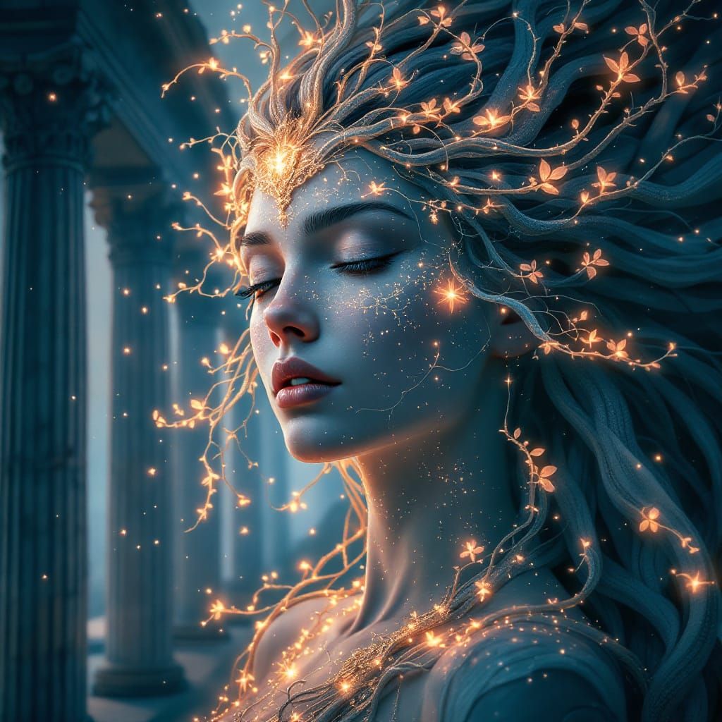 Ethereal Portrait of Hera in Dreamlike Sanctuary