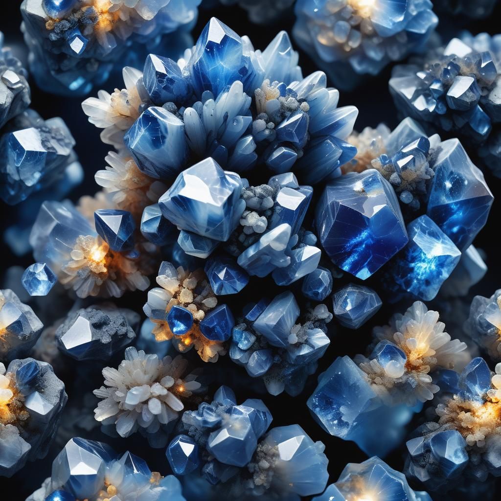 Ethereal Sodalite Cluster in Artistic Mineralogy Style
