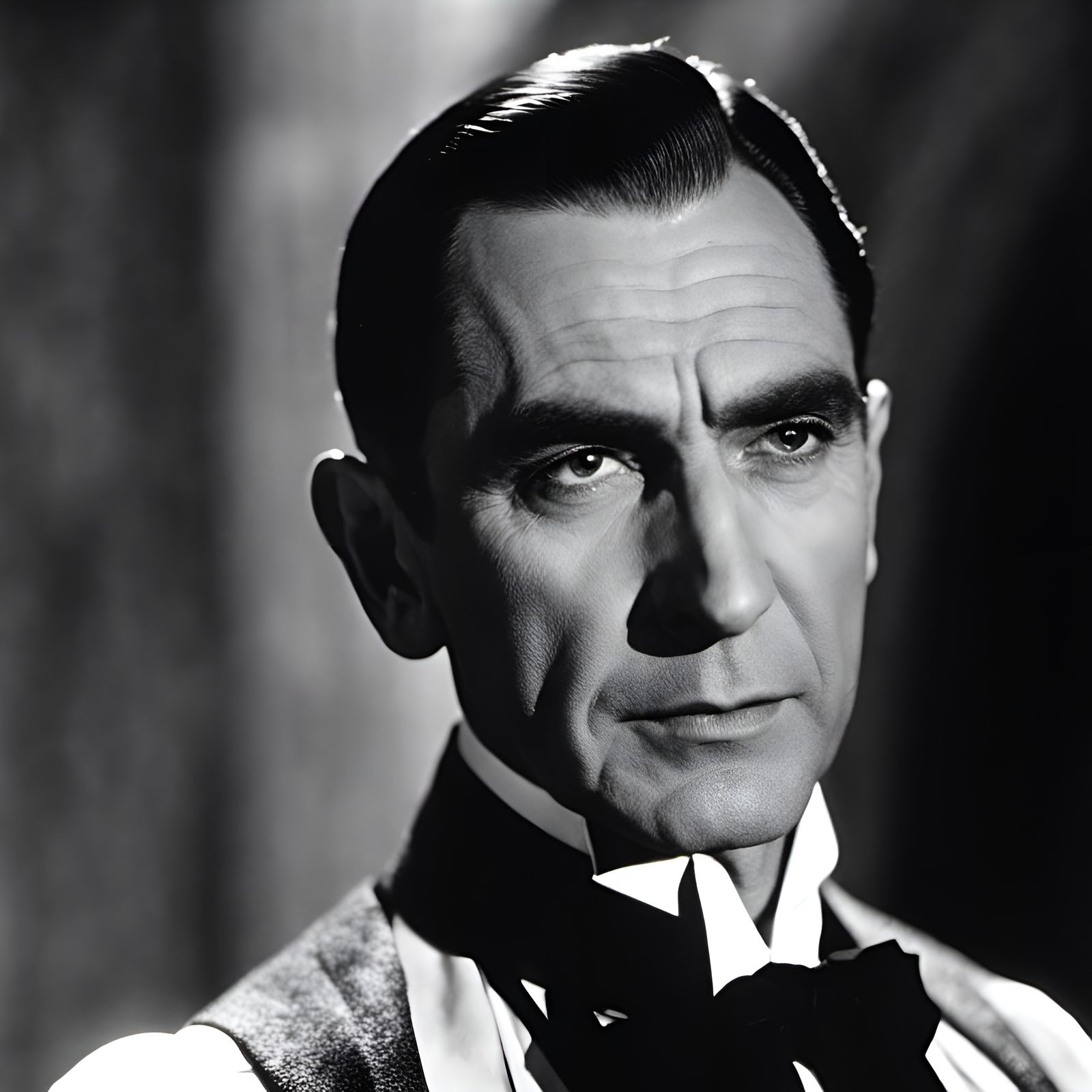 Classic Horror Portrait in 1930s Film Style