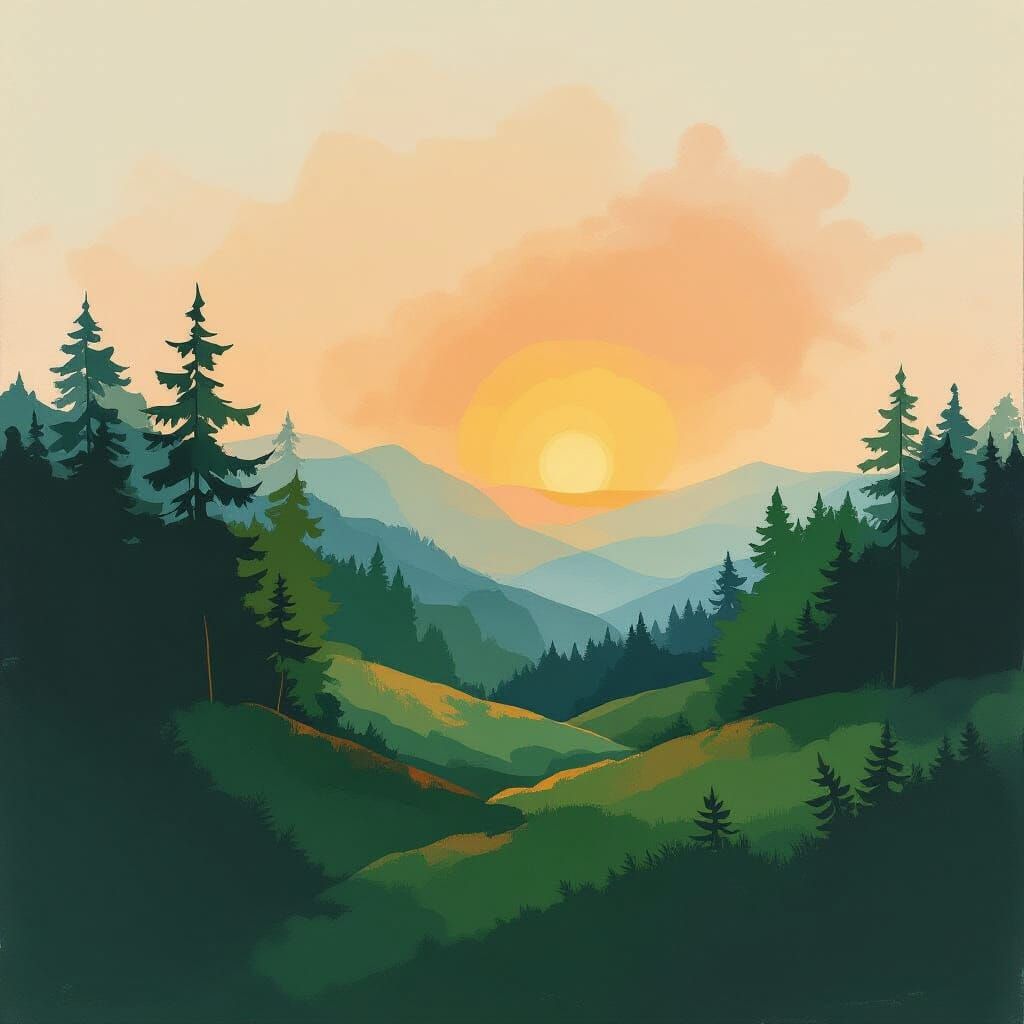 Abstract Nature Color Field Painting