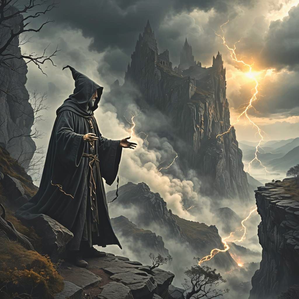 Black Moon Wizard Creates Darkness from Ash