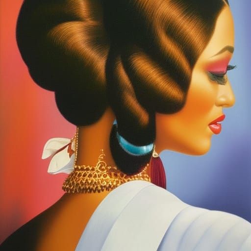 Elegant Woman in Precisionist Style